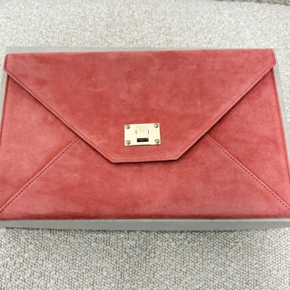 Authentic Jimmy Choo Envelope Clutch Rosetta Suede - Picture 1 of 6